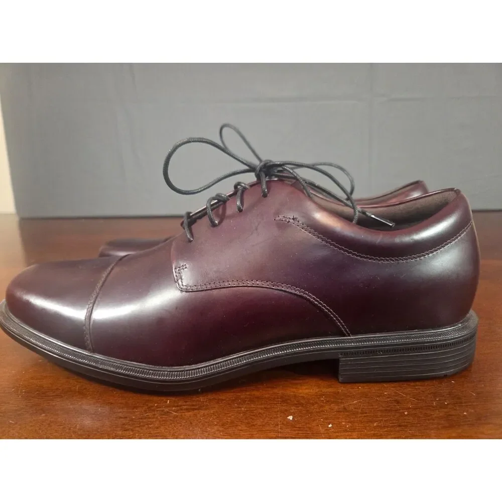 Rockport Waitsfield Men Cap Toe Dress Shoes Sz 11.5 M Leather Cordovan Burgundy